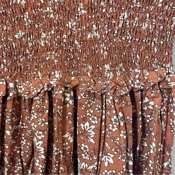 Jessica Simpson Floral White And Rust Girls' Dress With Ruffles Sz L (10) / NWT - Picture 5 of 12